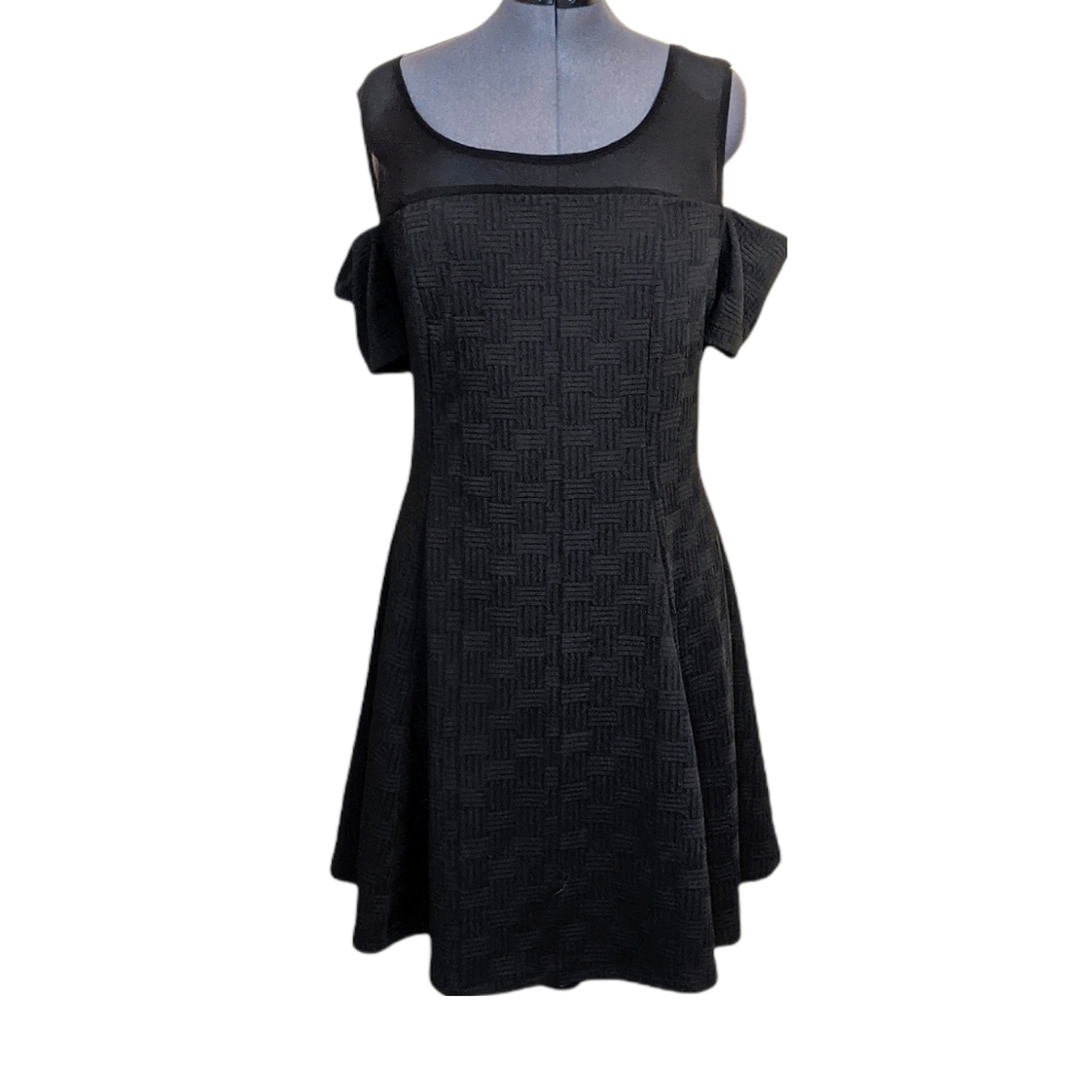 Torrid Black Textured Mesh Skater Dress Size 18